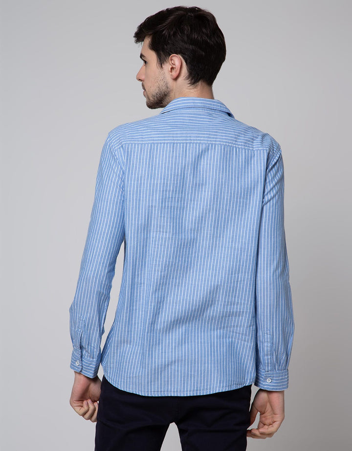 Lois Micro Stripe Kemeja Panjang Pria