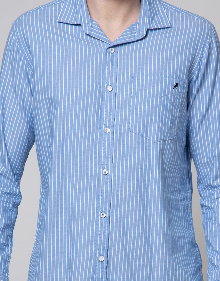 Lois Micro Stripe Kemeja Panjang Pria