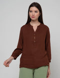 Connexion Blouse V Neck Wanita