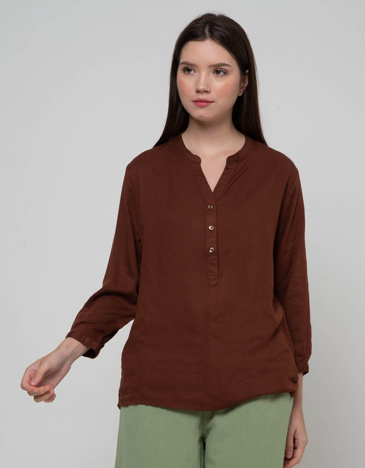 Connexion Blouse V Neck Wanita