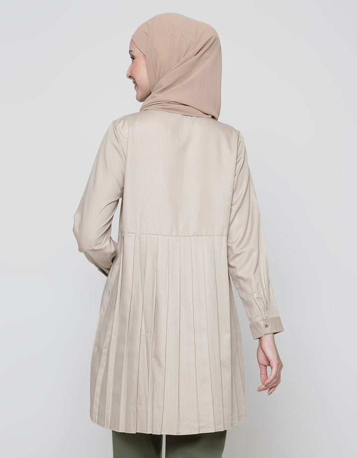 Annisa Long Sleeve Shirt Plain With Pleats On Back