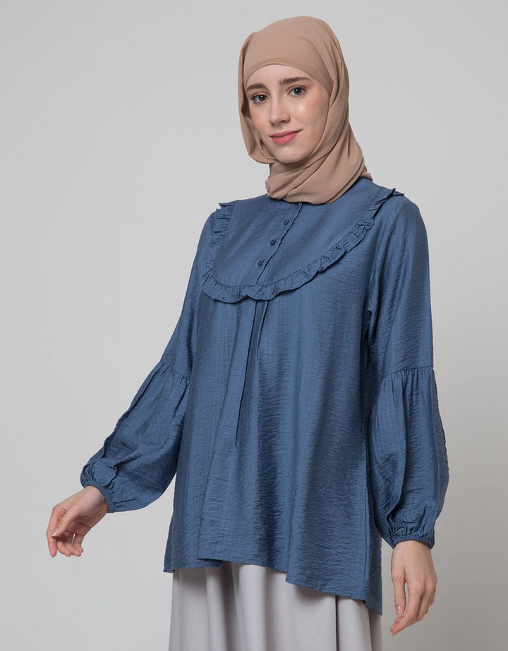 Annisa Long Sleeve Shirt Textures With Ruffles