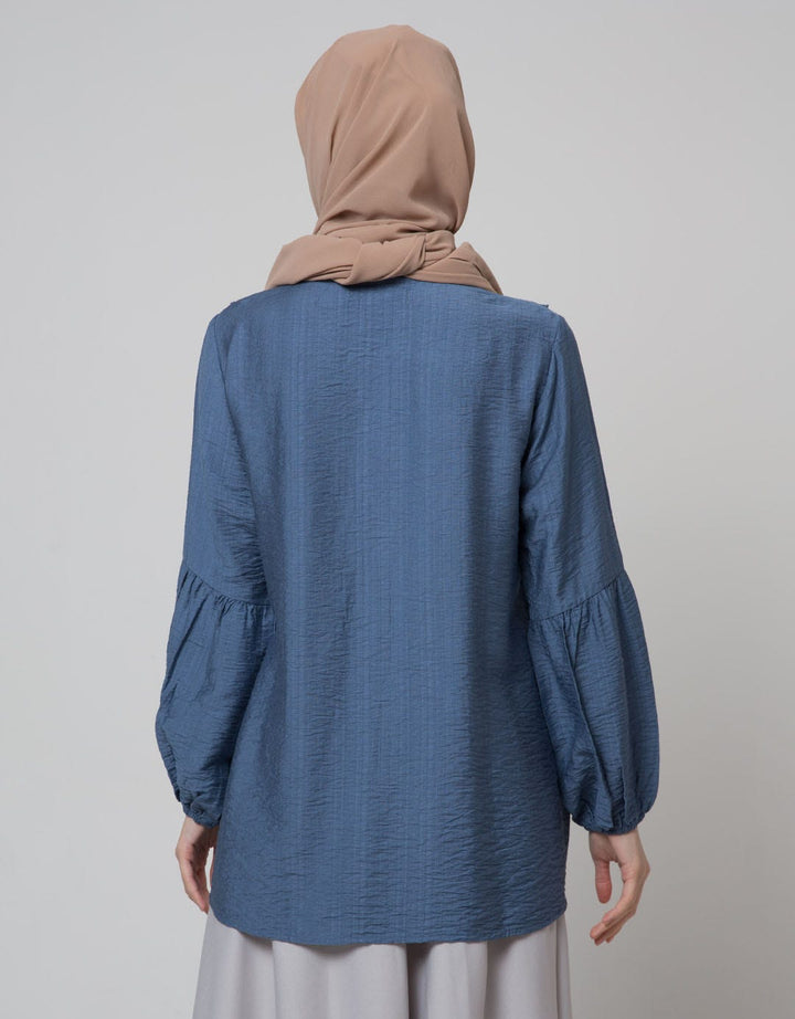 Annisa Long Sleeve Shirt Textures With Ruffles