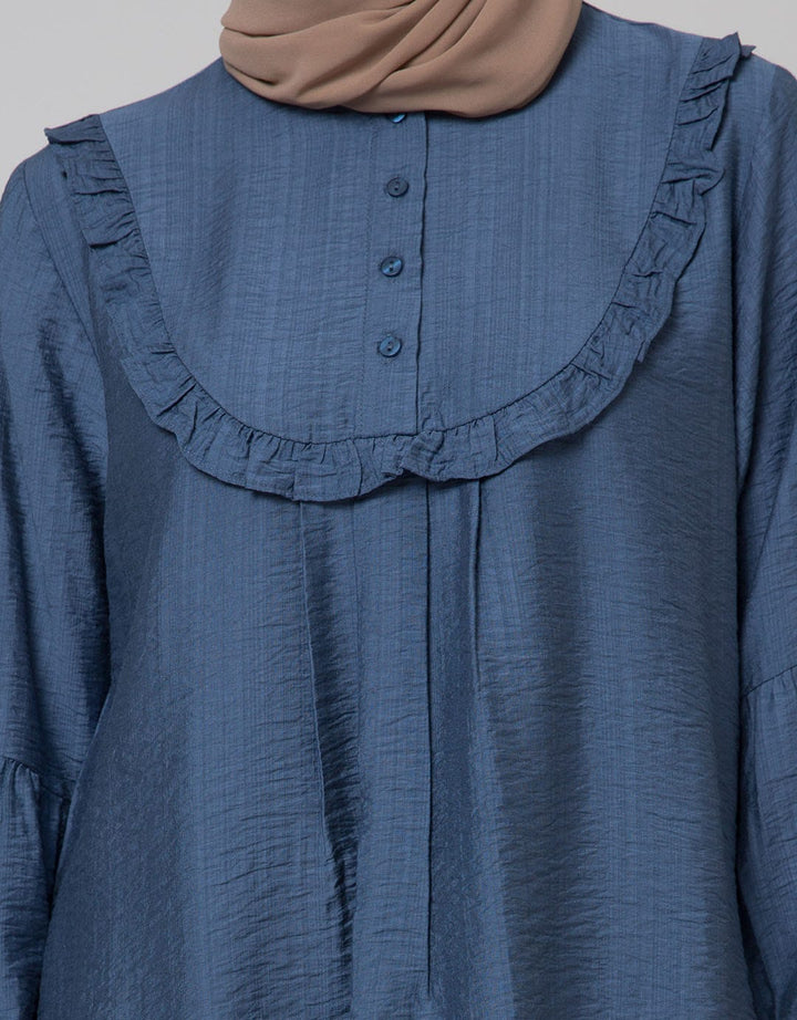 Annisa Long Sleeve Shirt Textures With Ruffles