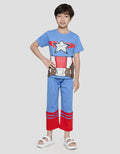 Marvel Costum Captain America Pakaian Set Tidur Anak Laki-laki