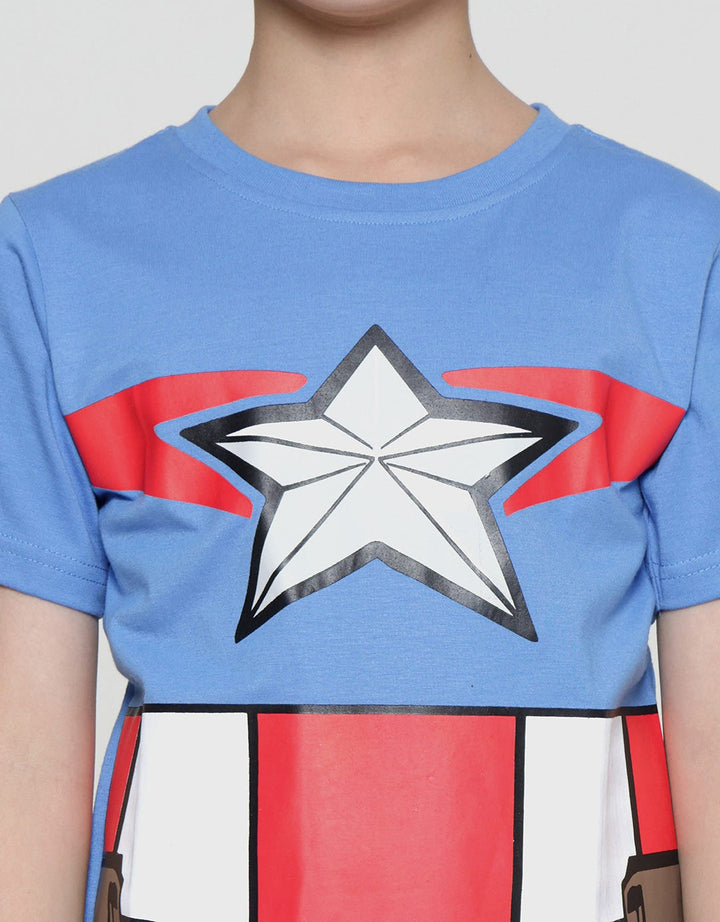 Marvel Costum Captain America Pakaian Set Tidur Anak Laki-laki