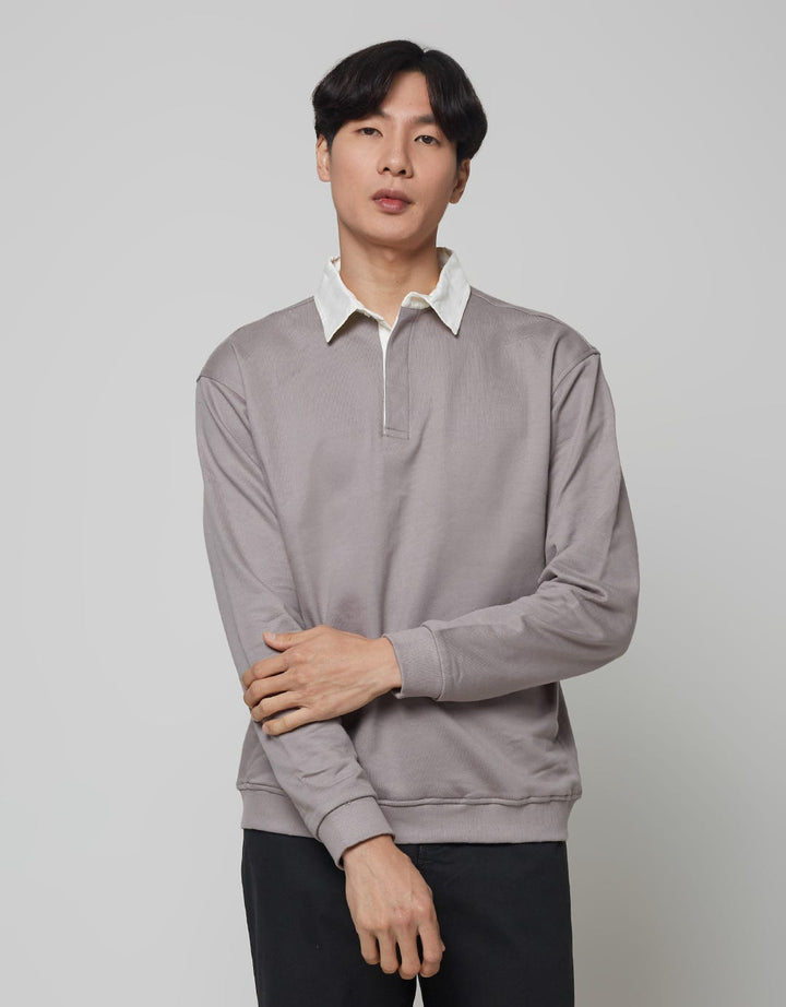 Larusso Fleece Rugby Kemeja Pria