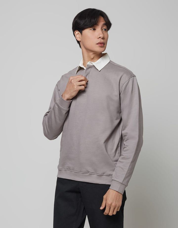 Larusso Fleece Rugby Kemeja Pria