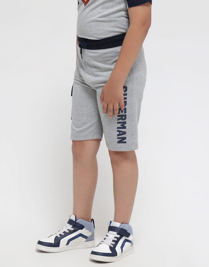 Character Short Pants Knit Superman Kantong Samping Tulisan