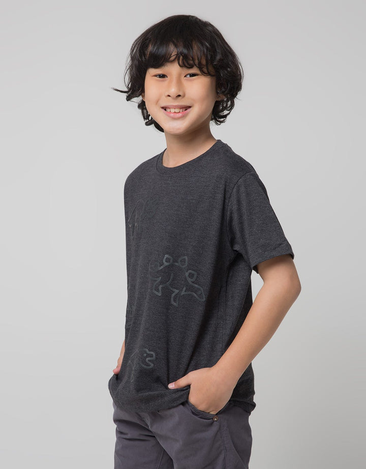 Cool Boy Dino Emboss Kaos Anak Laki-laki