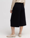 St. Yves Capri Pants Texture Knit Bottom With Waistband Straps