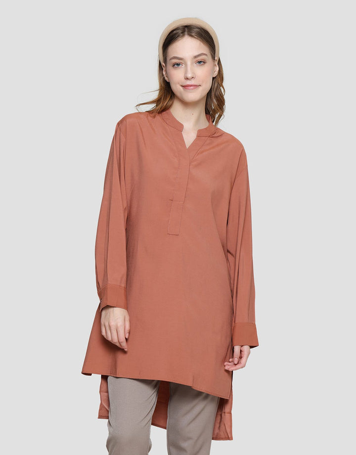 Cardinal Femme V Neck Flare Blouse Wanita