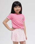 Little M Short Sleeve T-Shirt Serut Bawah Bordir
