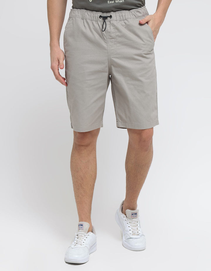 Details Short Pants Relax Elastic Twill Texture Reguler Fit