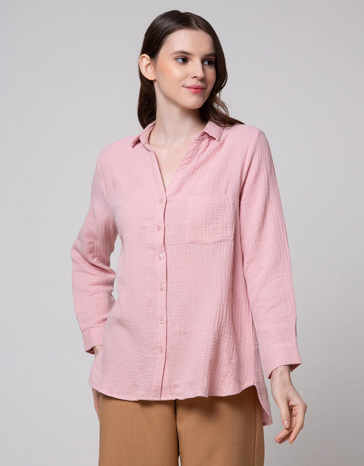 Connexion Double Cotton Embro Kemeja Wanita