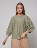 St. Yves Stripy Texture Knit Women's 7/8 T-Shirt