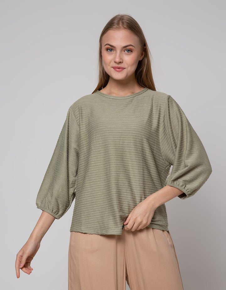 St. Yves Stripy Texture Knit Women's 7/8 T-Shirt