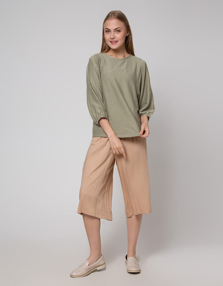 St. Yves Stripy Texture Knit Women's 7/8 T-Shirt