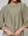 St. Yves Stripy Texture Knit Women's 7/8 T-Shirt