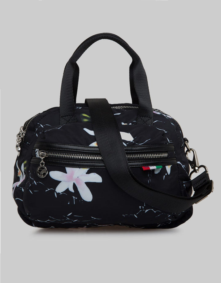 Travel Time Print Look Shoulder Bag