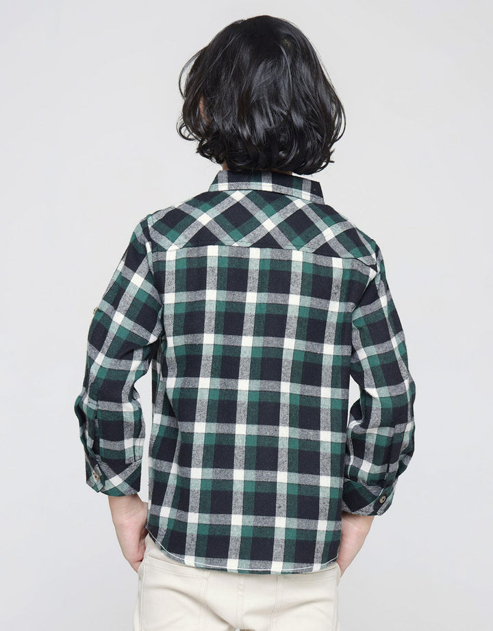 Little M Long Sleeve Shirt Checked Flanel