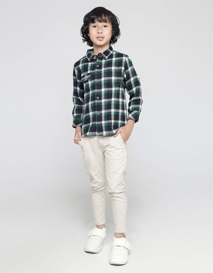Little M Long Sleeve Shirt Checked Flanel