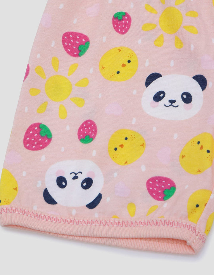 Pipiniko Short Pants Print Panda Strawberry