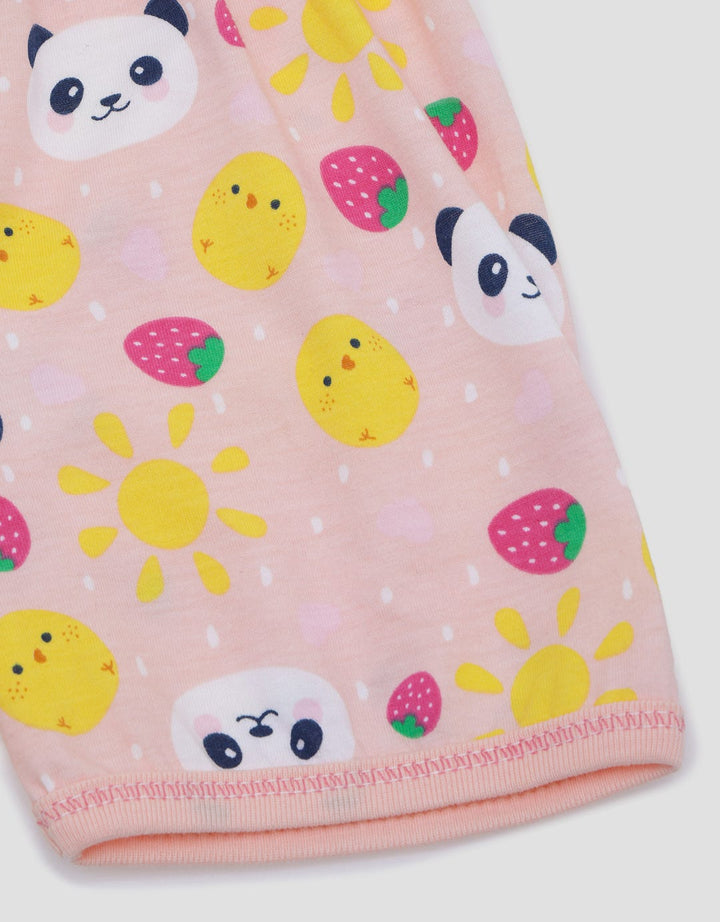 Pipiniko Short Pants Print Panda Strawberry