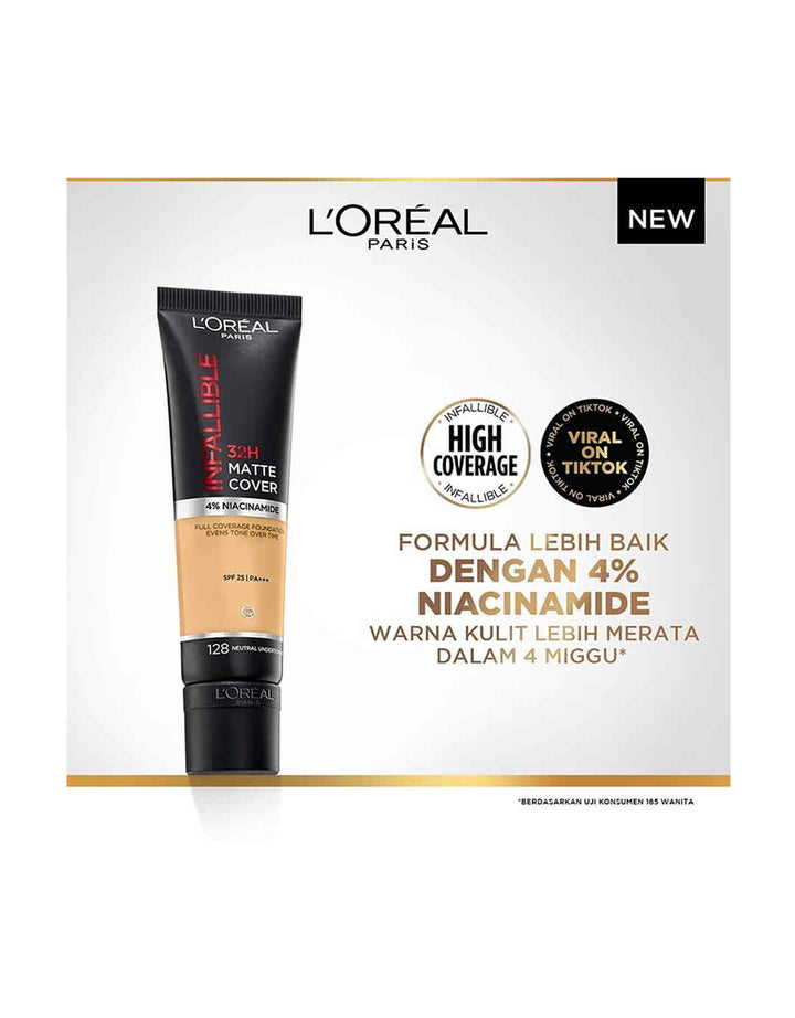 L’Oreal Paris Infallible 32 Hr Matte Cover Liquid Foundation 128