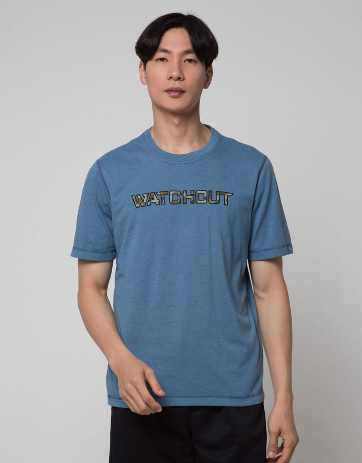 Watchout Casual Logo Print Kaos Pria