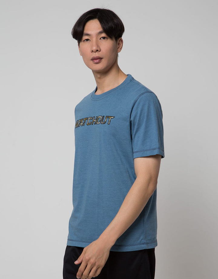 Watchout Casual Logo Print Kaos Pria