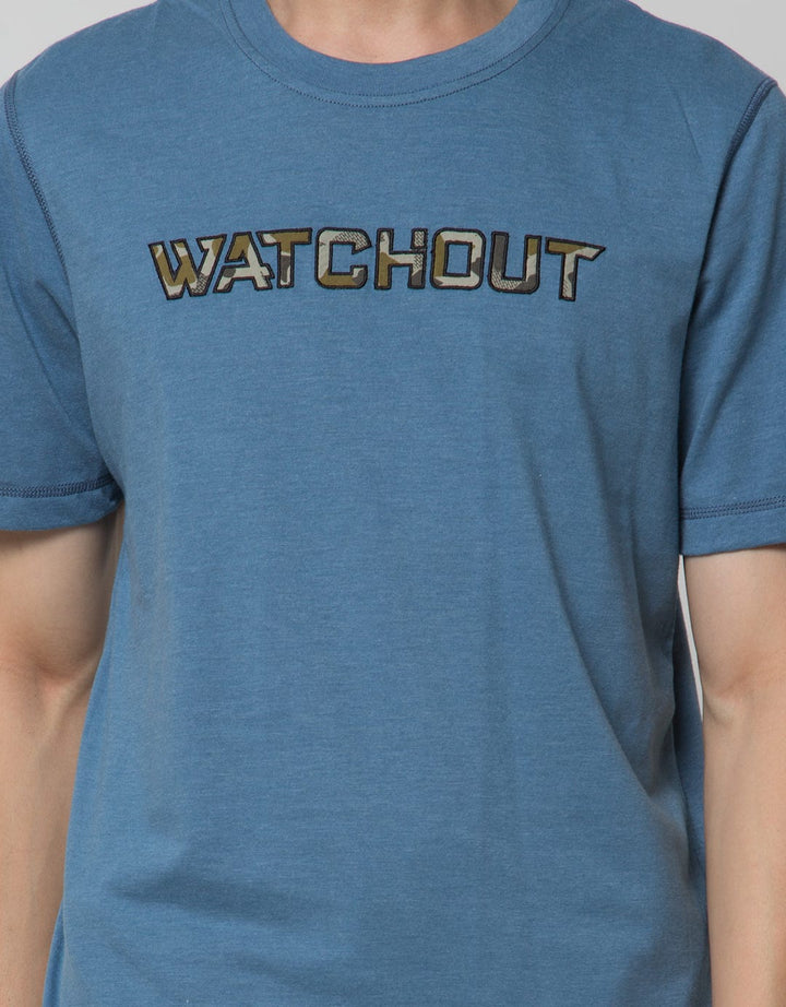 Watchout Casual Logo Print Kaos Pria