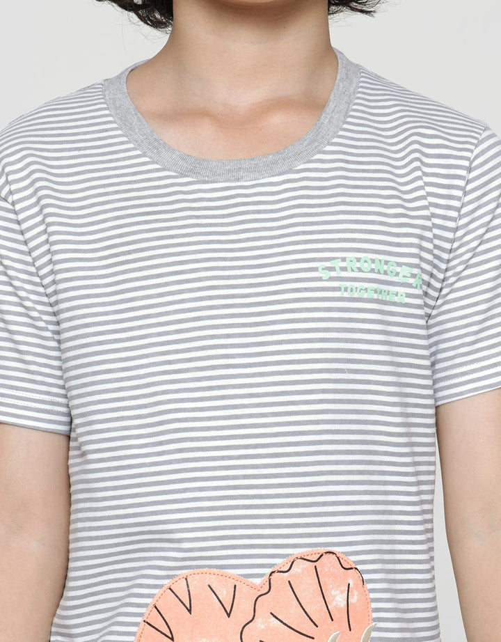 Little M Short Sleeve T-Shirtdino Stripe