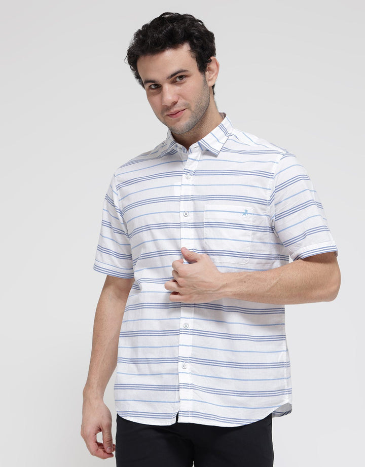 Lois Stripe Print Kemeja Pendek Pria