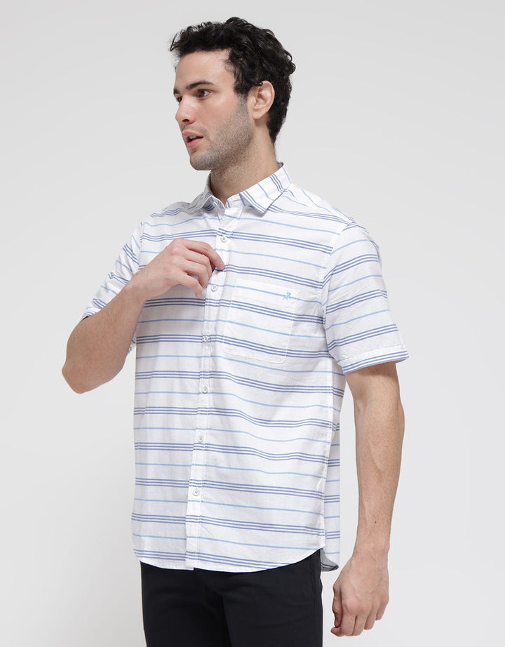 Lois Stripe Print Kemeja Pendek Pria