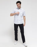 Lois Stripe Print Kemeja Pendek Pria