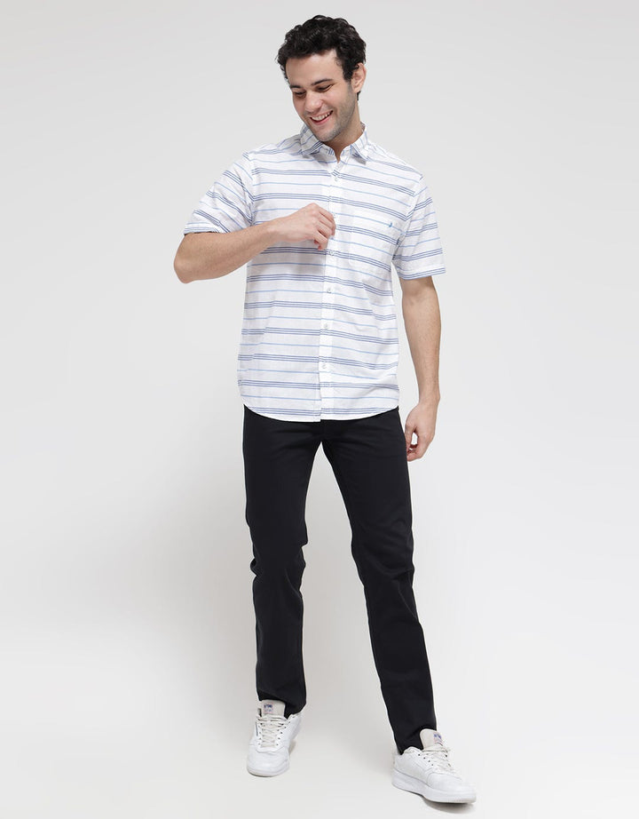 Lois Stripe Print Kemeja Pendek Pria