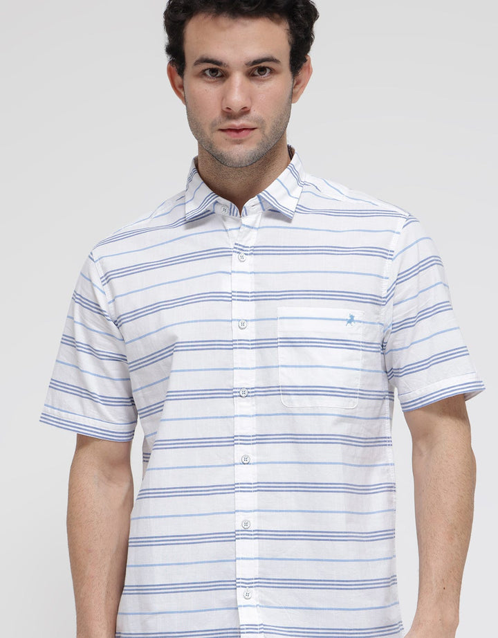 Lois Stripe Print Kemeja Pendek Pria