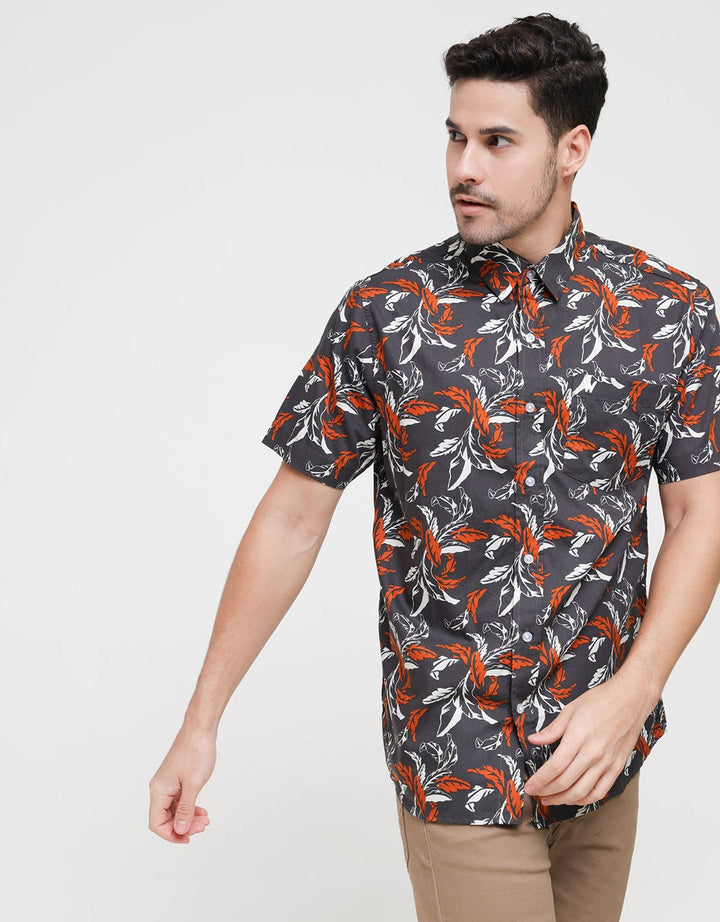 Walrus Short Sleeve Shirt Print Leaf