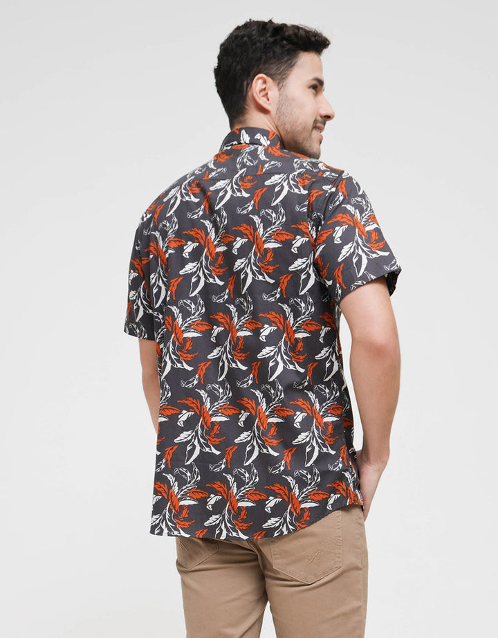Walrus Short Sleeve Shirt Print Leaf
