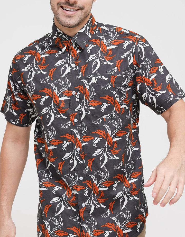 Walrus Short Sleeve Shirt Print Leaf