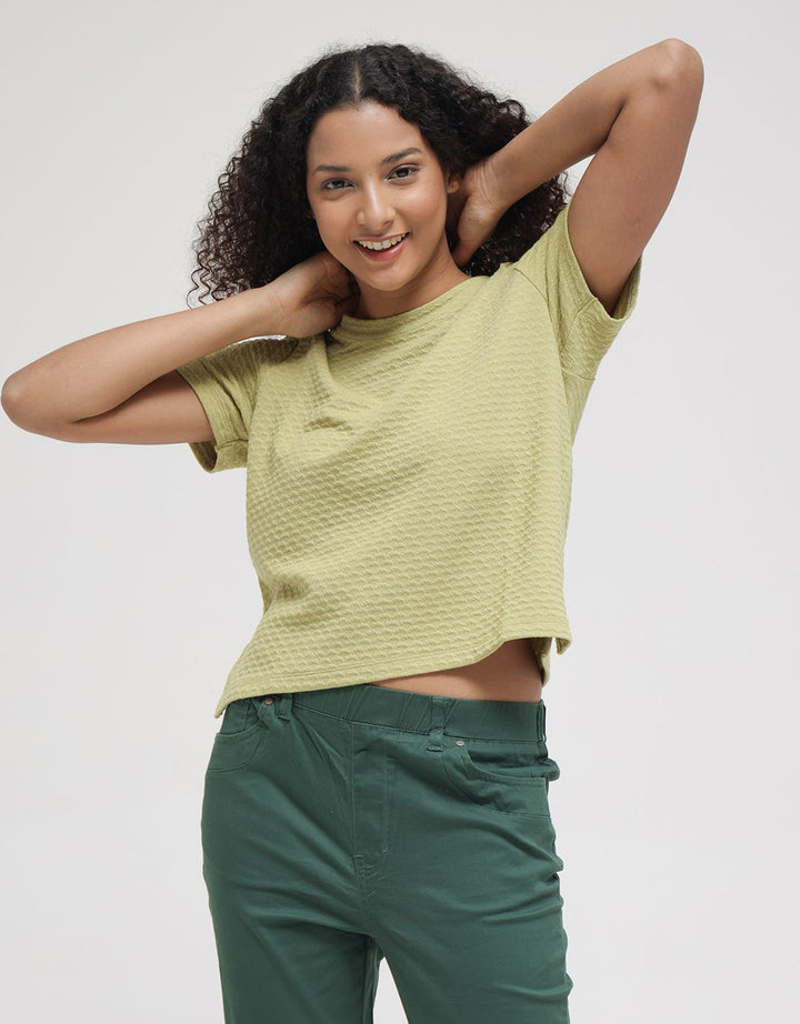 Connexion Textured Plain Women's T-Shirt