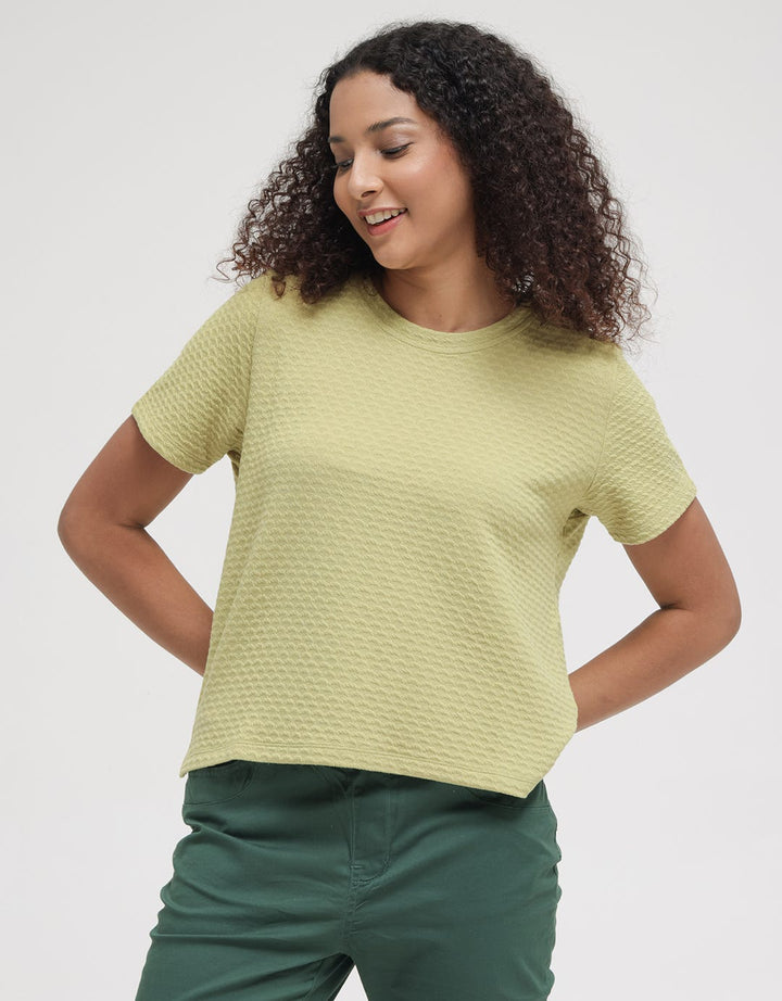 Connexion Textured Plain Women's T-Shirt