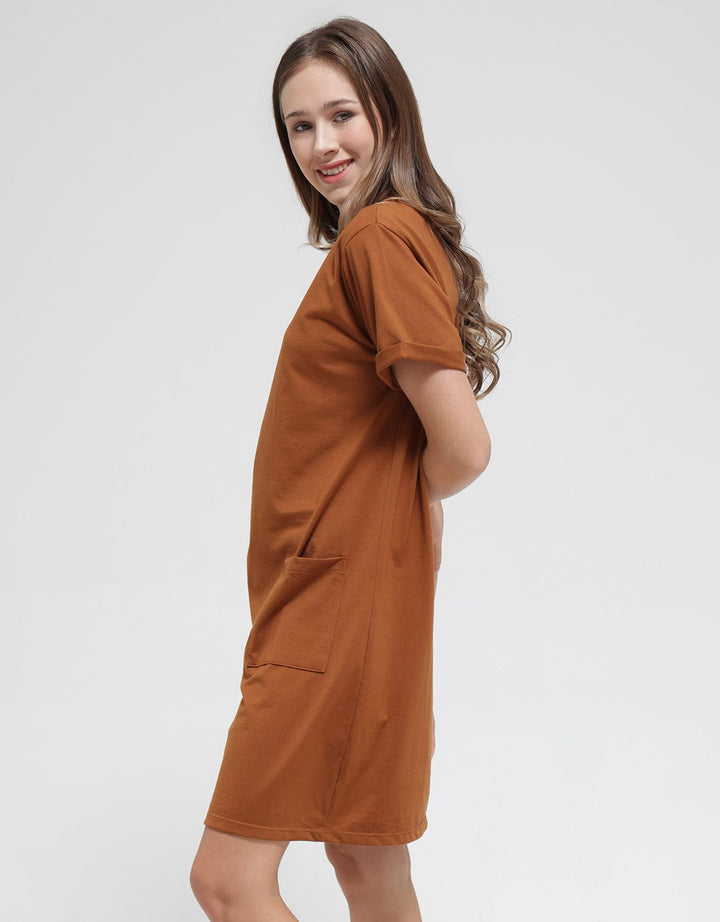 Nevada Midi Dress Solid Jersey Basic 2 Pockets for Women
