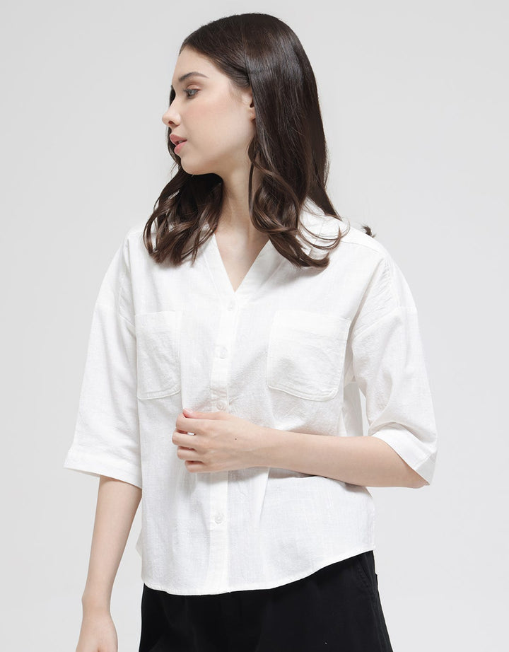 Connexion 3/4 Crossfire Linen Shirt With Pocket