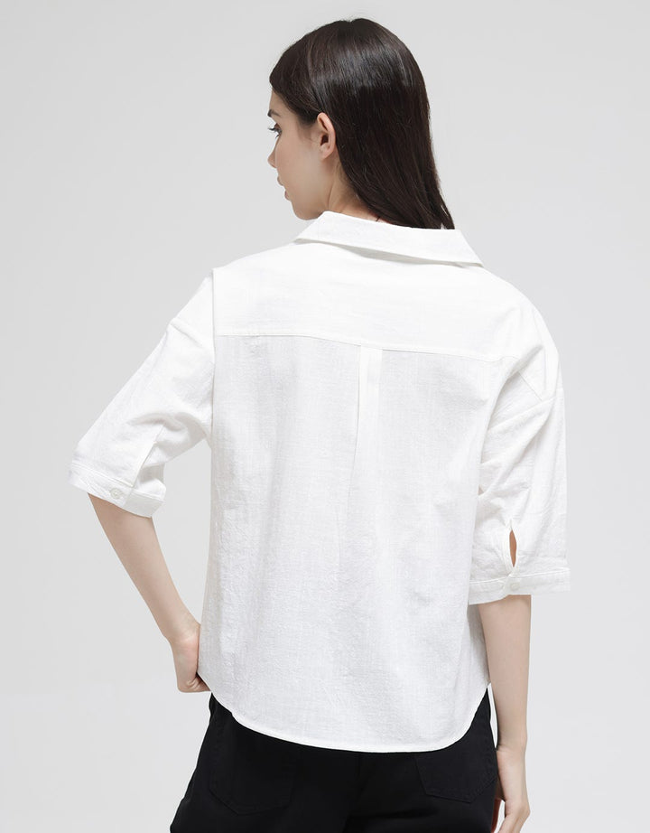 Connexion 3/4 Crossfire Linen Shirt With Pocket