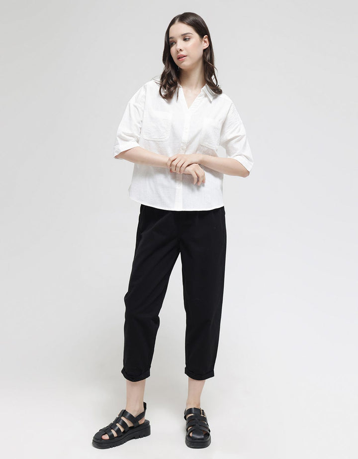 Connexion 3/4 Crossfire Linen Shirt With Pocket