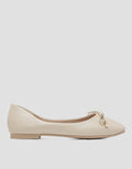 Connexion Ribbon Pointy Ballerina Flat Shoes for Women