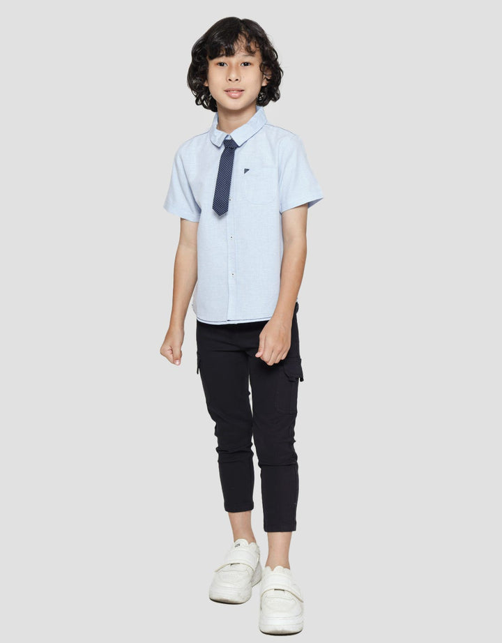 Little M Short Sleeve Shirt Solid Dasi Bahan Kurta
