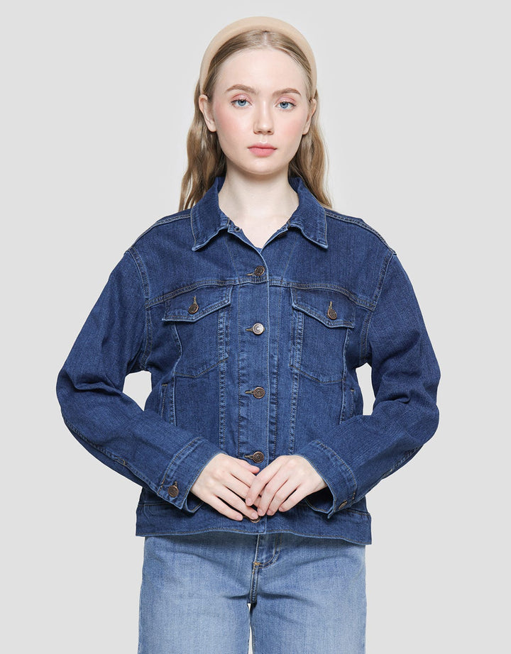 Nevada Jaket Denim Washed Wanita